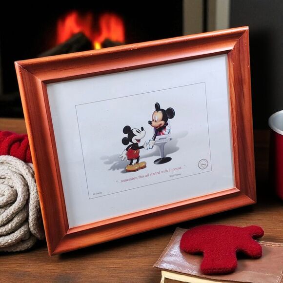 Disney Mickey Mouse Special Edition Lithograph 2000 Walt Disney Quote Framed - Picture 1 of 8